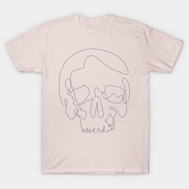 One Line Skull T-Shirt by huebucket